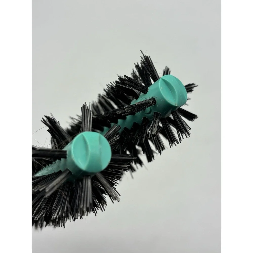2 Vintage Teal Avon Full Round Curling Brush Stiff Bristles